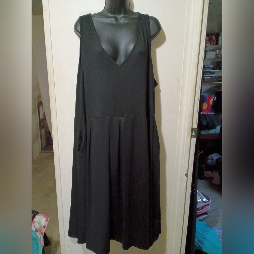 24seven Black Midi W Pockets Dress